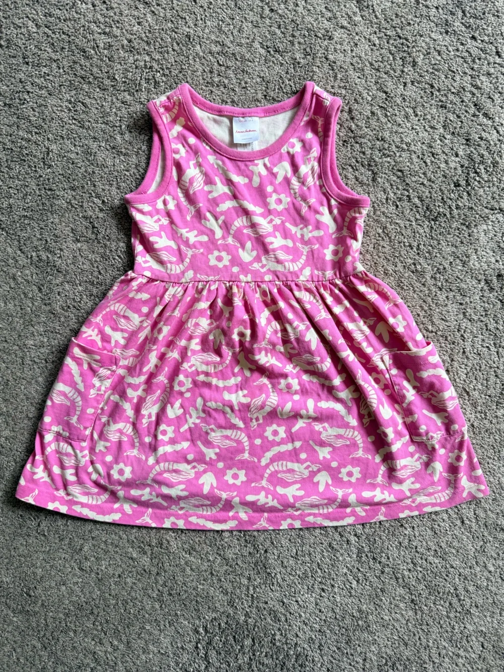 Hanna Andersson Pink Mermaid Sleeveless Playground Dress with Pockets